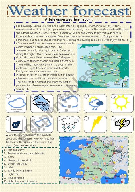 Forecasting Weather Map Worksheet 21
